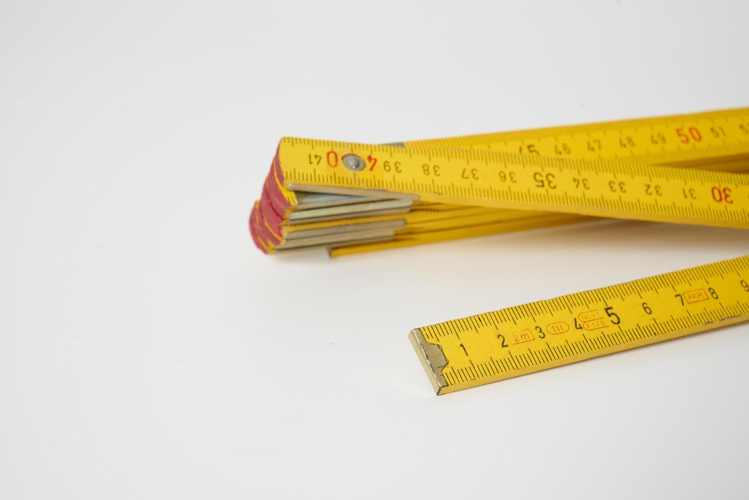 retro retractable wooden carpenters ruler photo