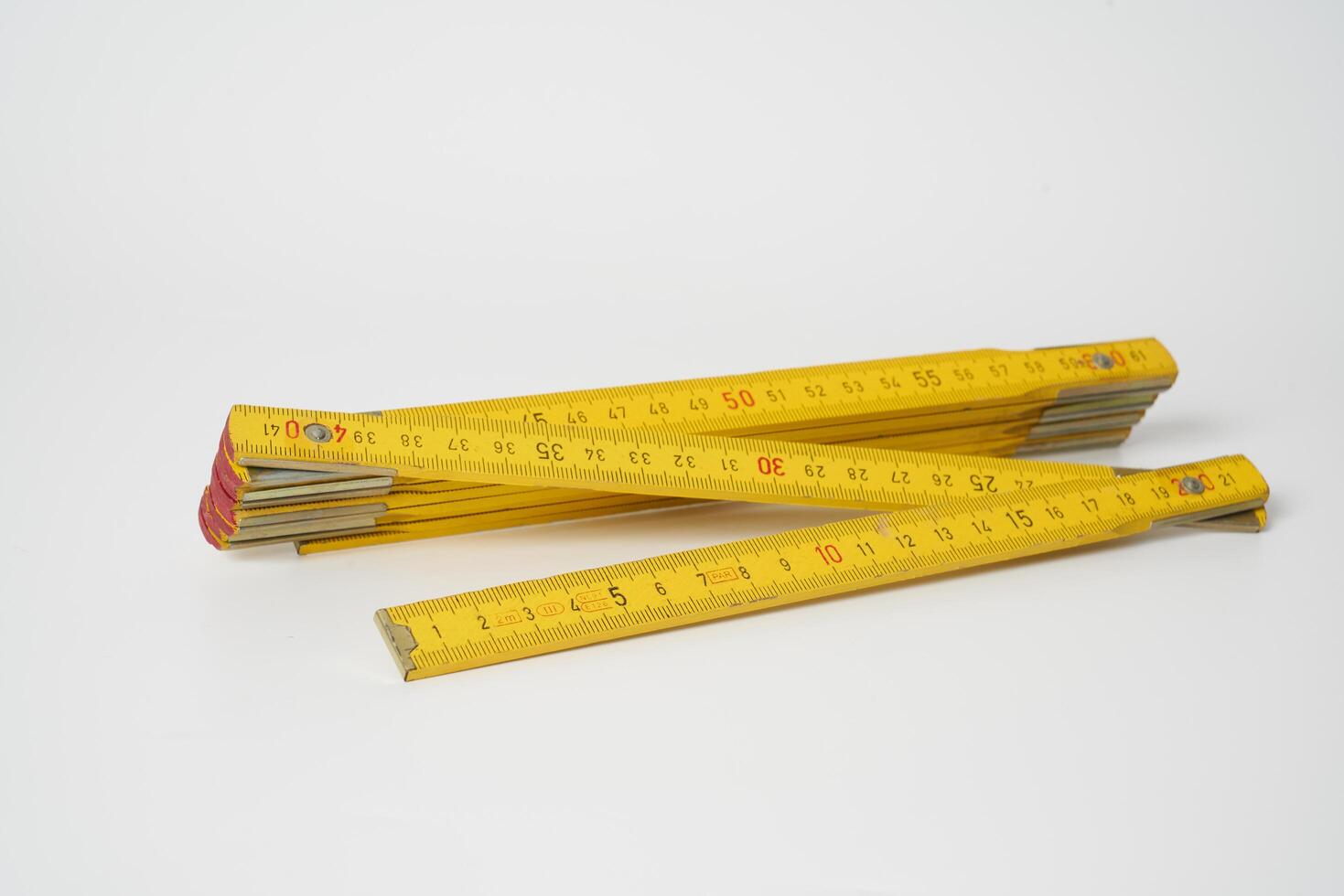 retro retractable wooden carpenters ruler photo