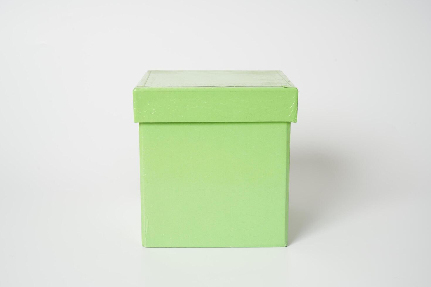 Green cardboard giftbox photo