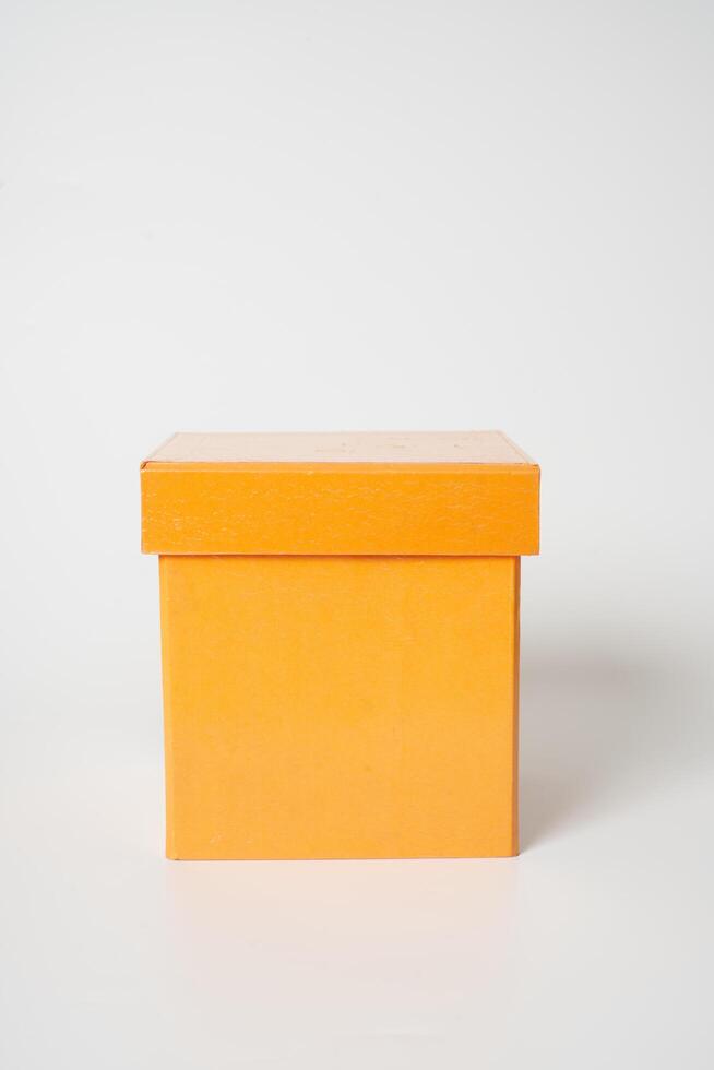 Orange cardboard giftbox photo