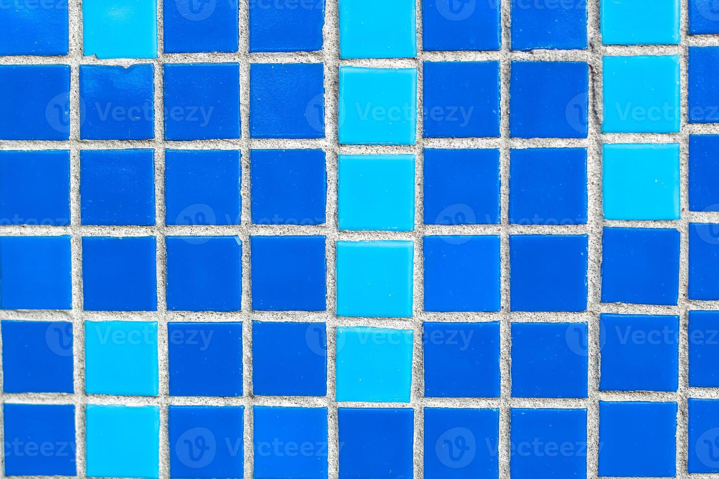 Texture of blue mosaic tiles, close-up photo