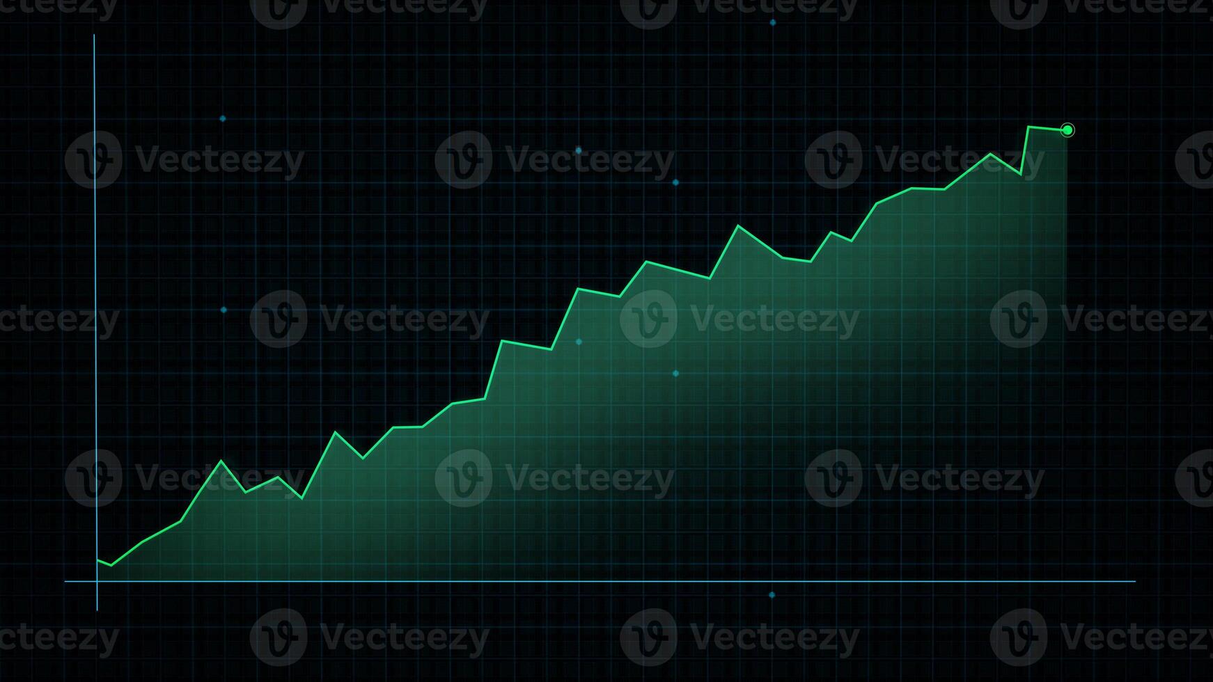 3D rendering of a line graph of a digital income chart photo