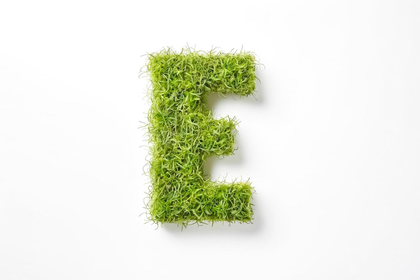 Letter E made of grass photo