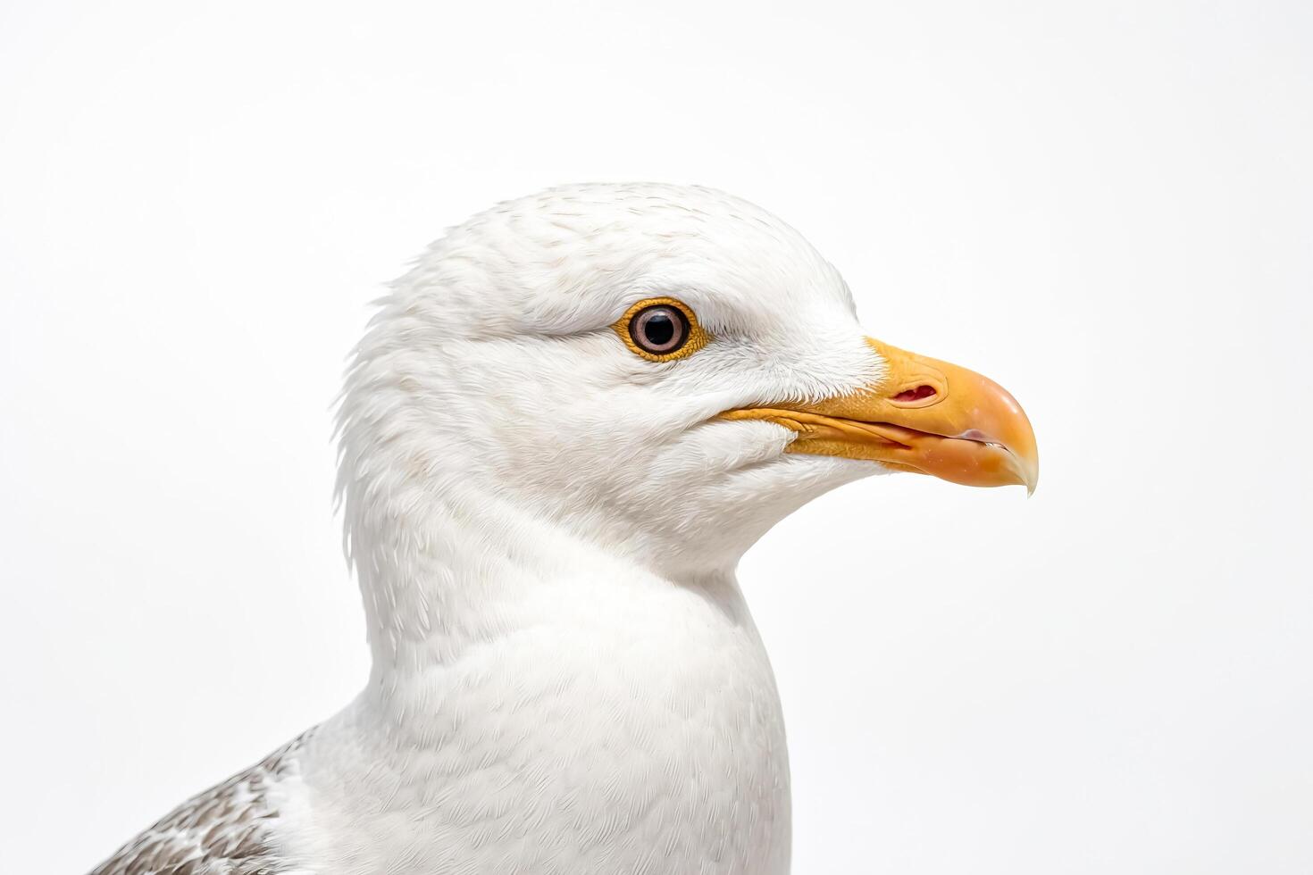 Seagull portrait with white background photo