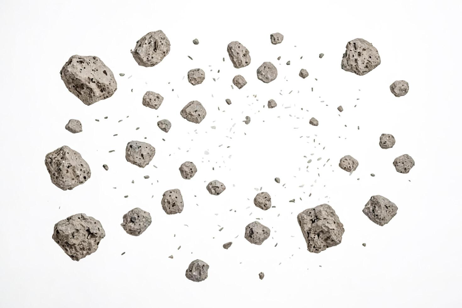 Grey Stones Floating in the Air photo