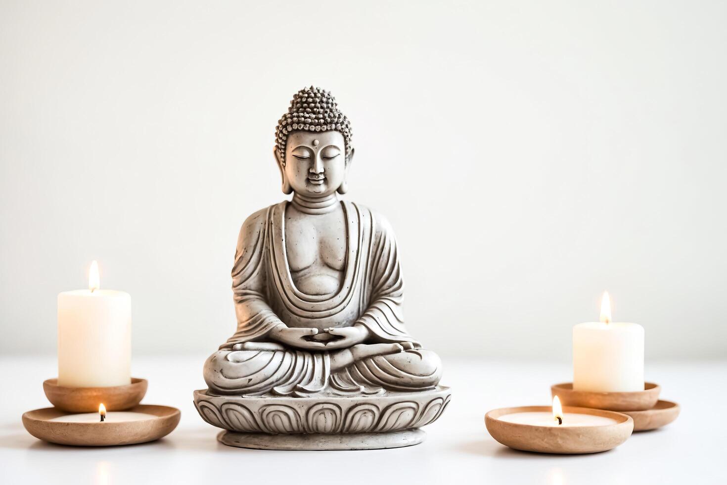Buddha Statue With Candles photo