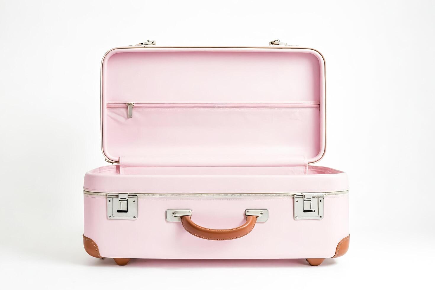 Pink Suitcase with Open Lid photo