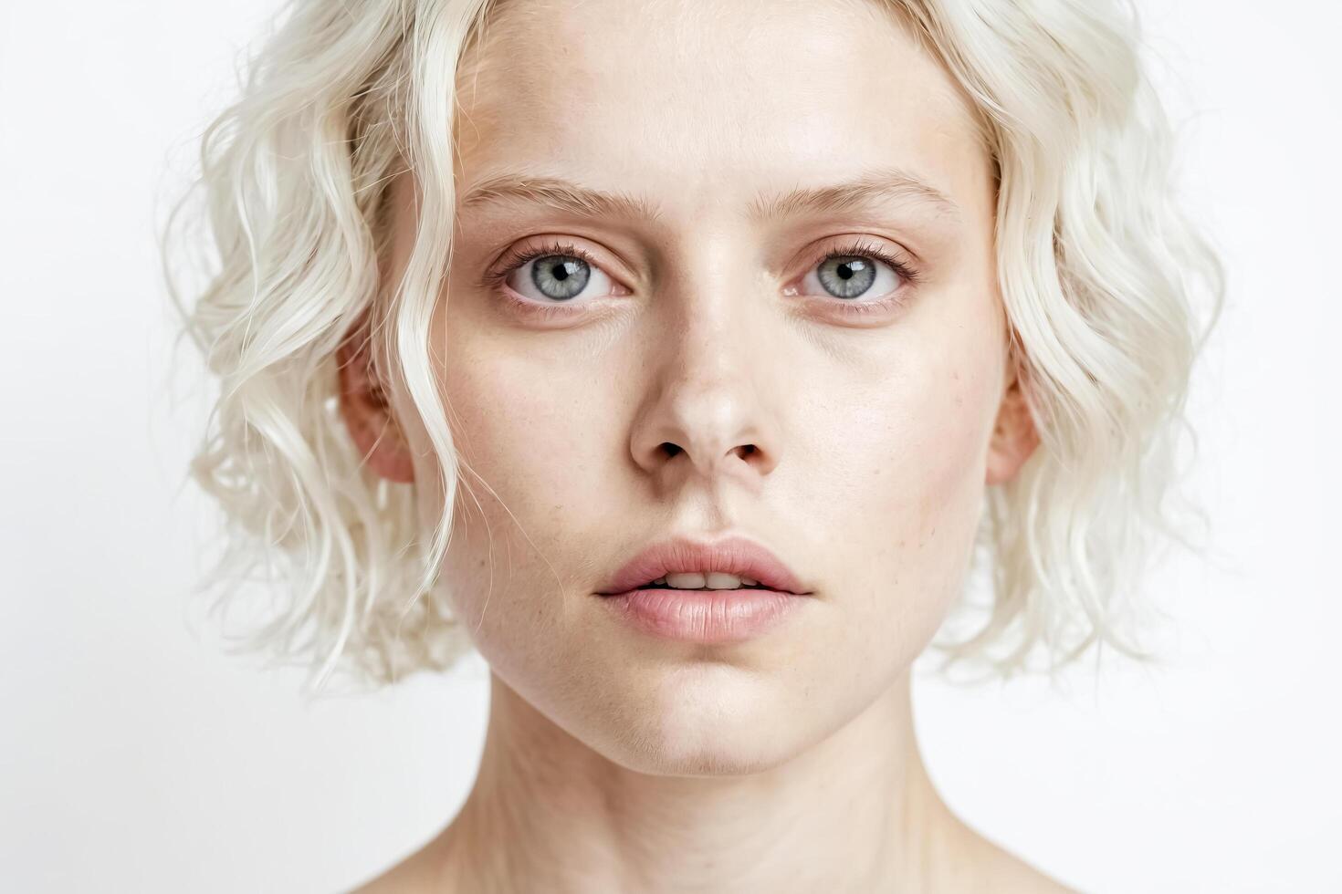 Close-up Portrait of a Young Woman with Blonde Hair photo