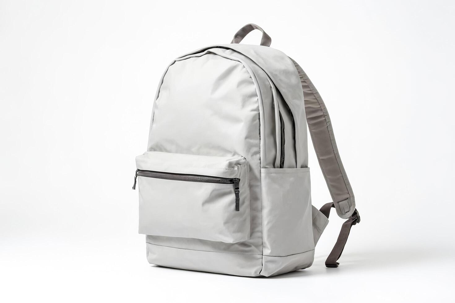 Grey Backpack Isolated on White Background photo