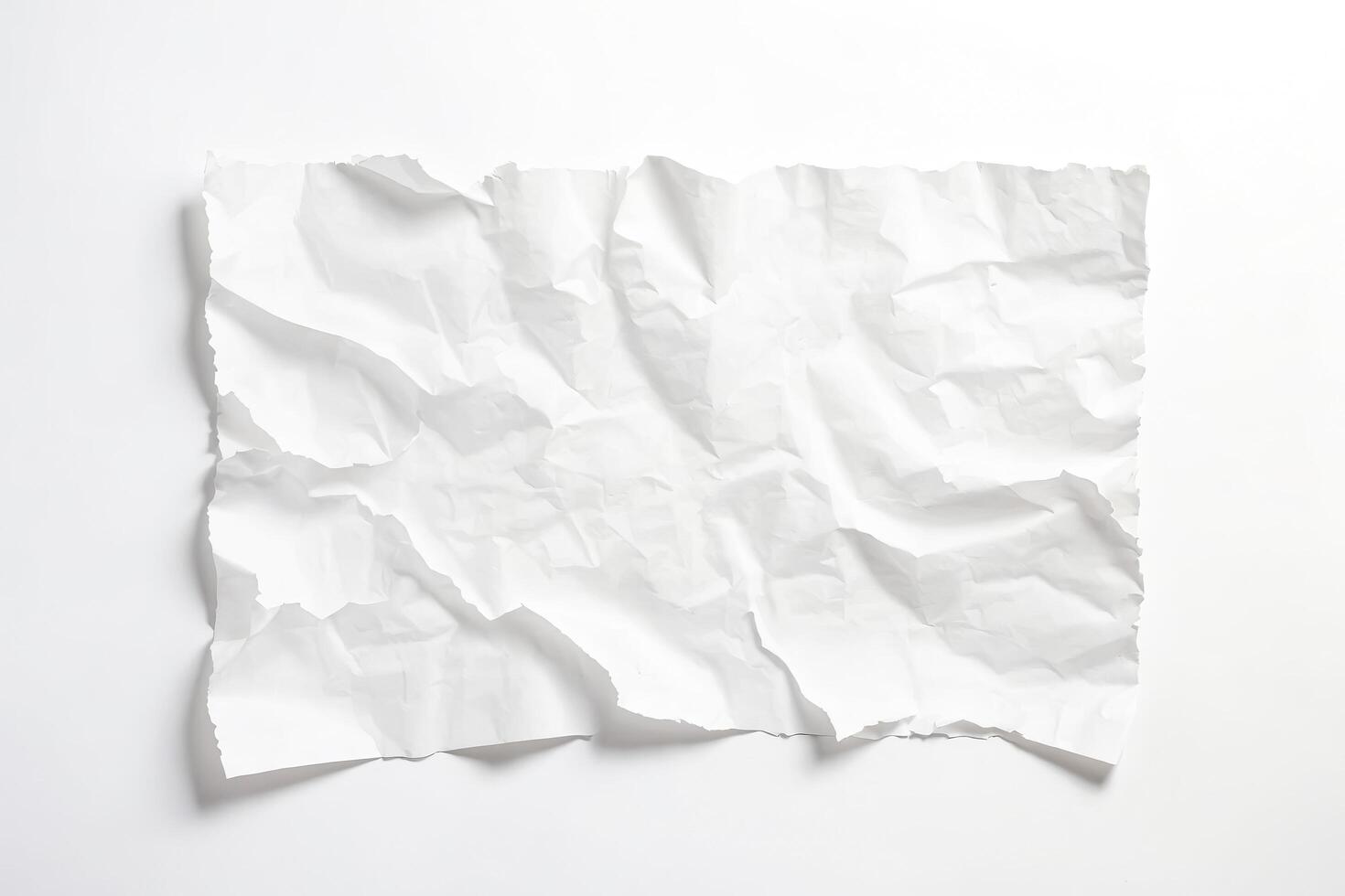 Crumpled White Paper on White Background photo