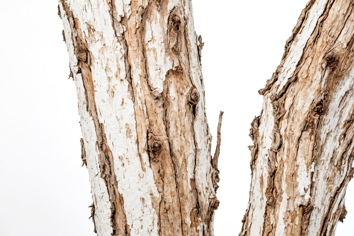 Close-up of Tree Bark with White Patches photo