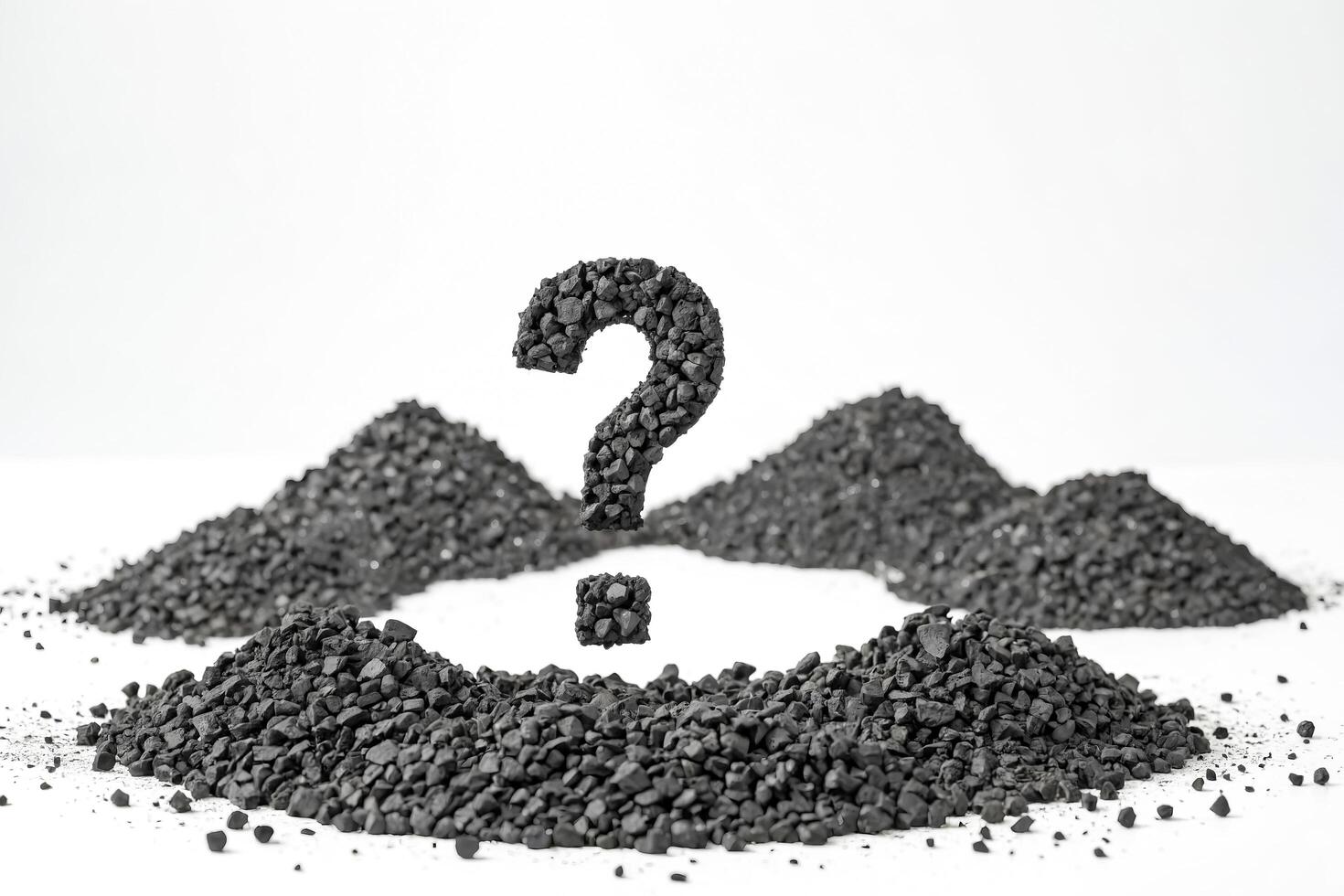 Question Mark Made of Black Stones photo