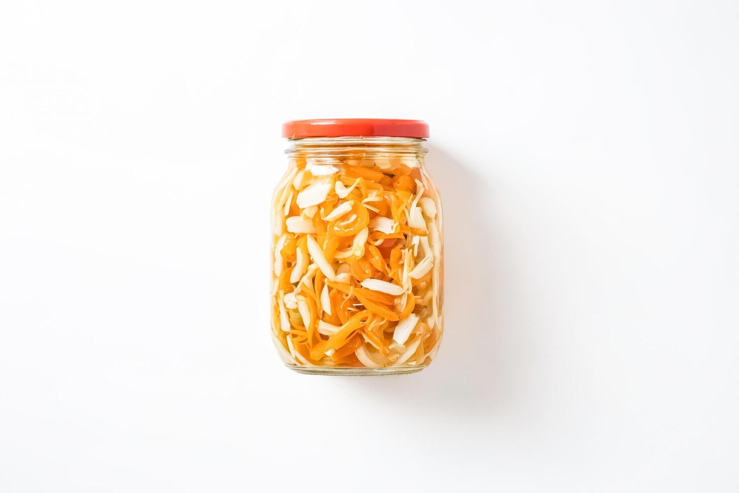 Jar of Pickled Peppers and Garlic photo