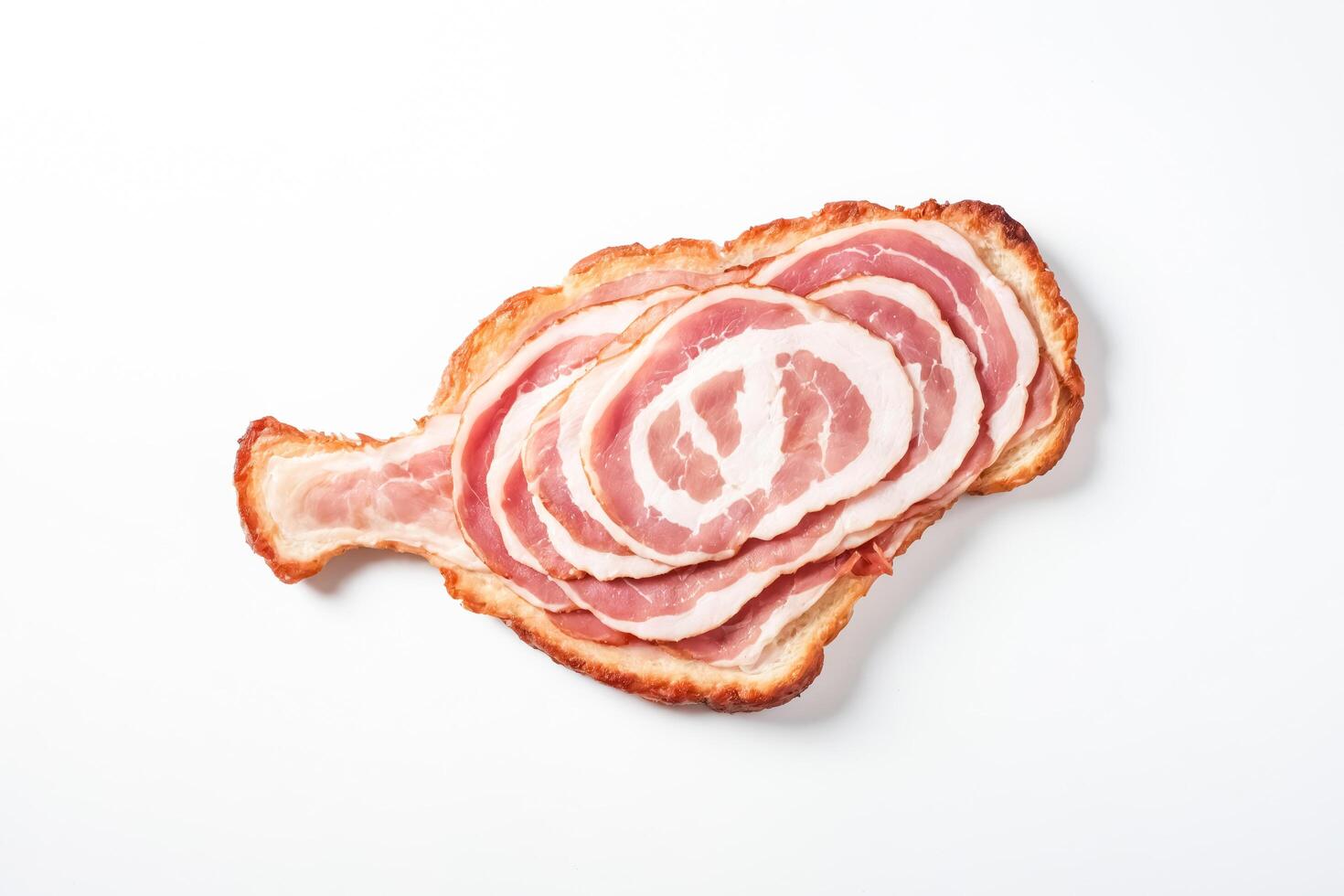 Slices of Bacon on a White Background photo