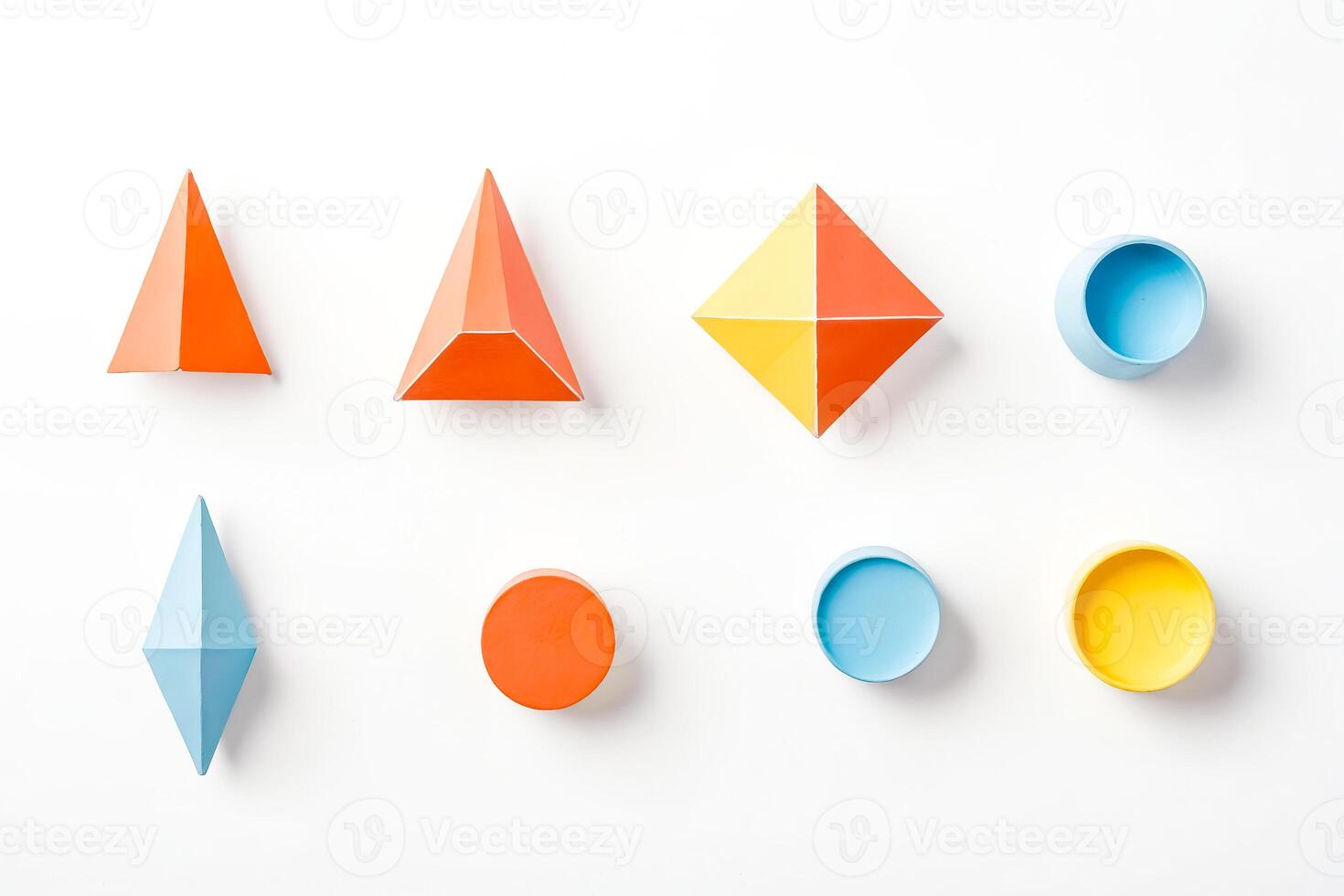 Colorful Geometric Shapes on White Background photo