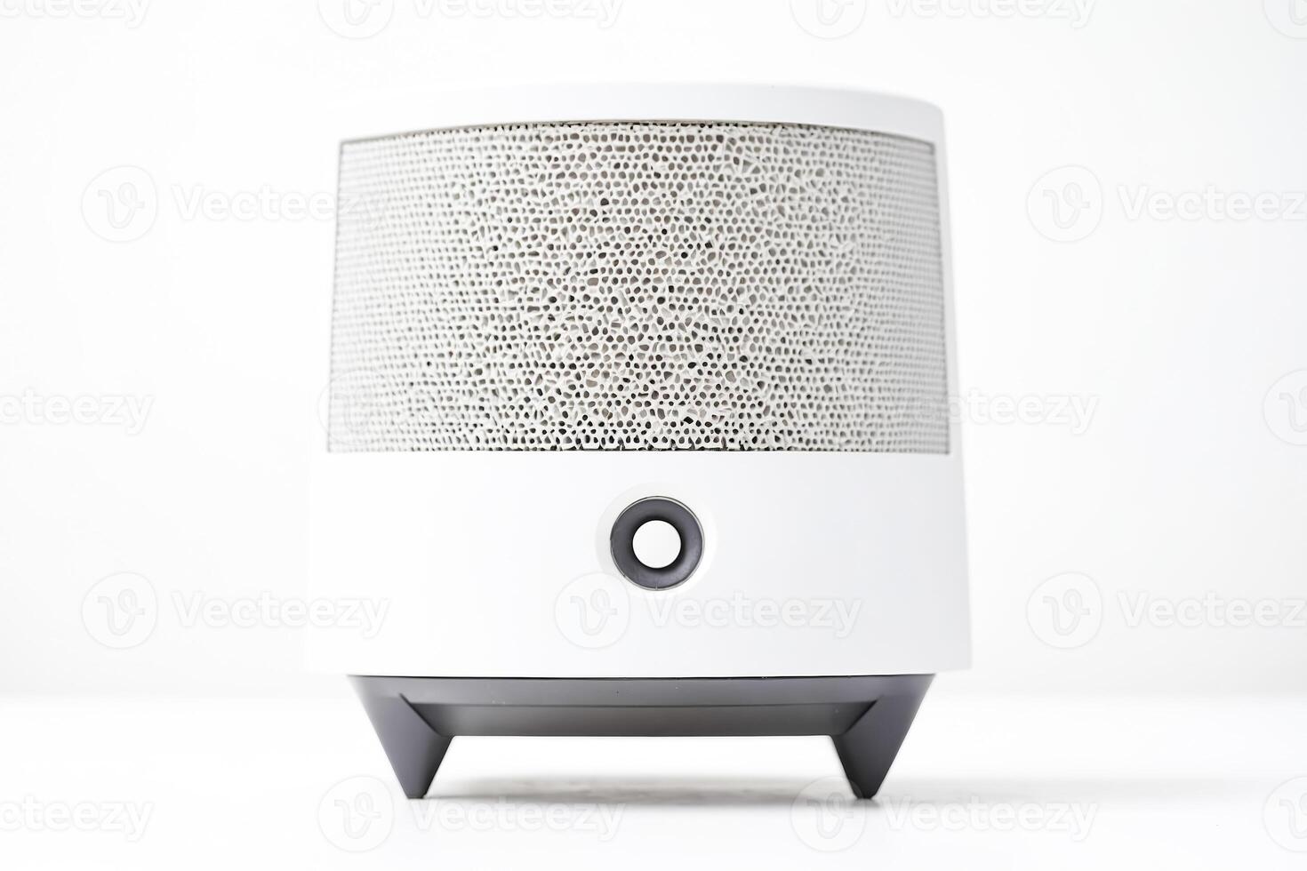 White Smart Speaker with Grey Base and Button photo
