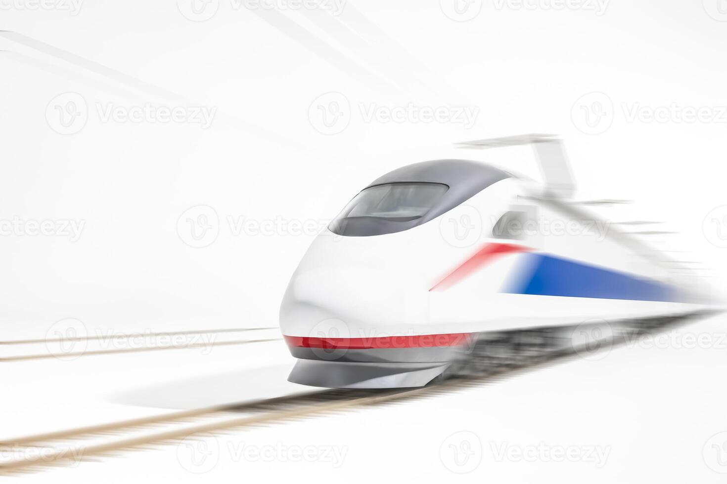 High-Speed Train in Motion on White Background photo