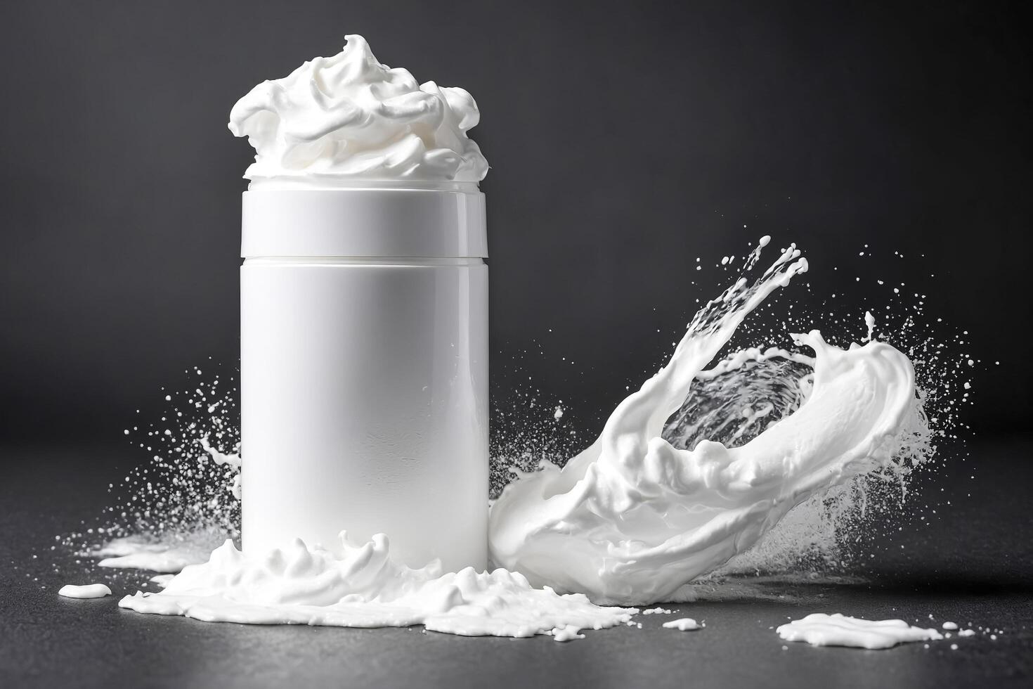 White Cream Splashes From Jar photo