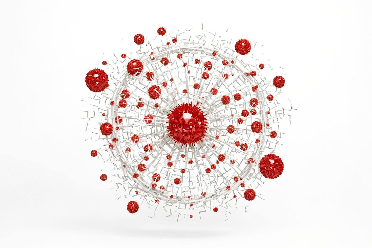 Abstract 3D Red and White Sphere photo