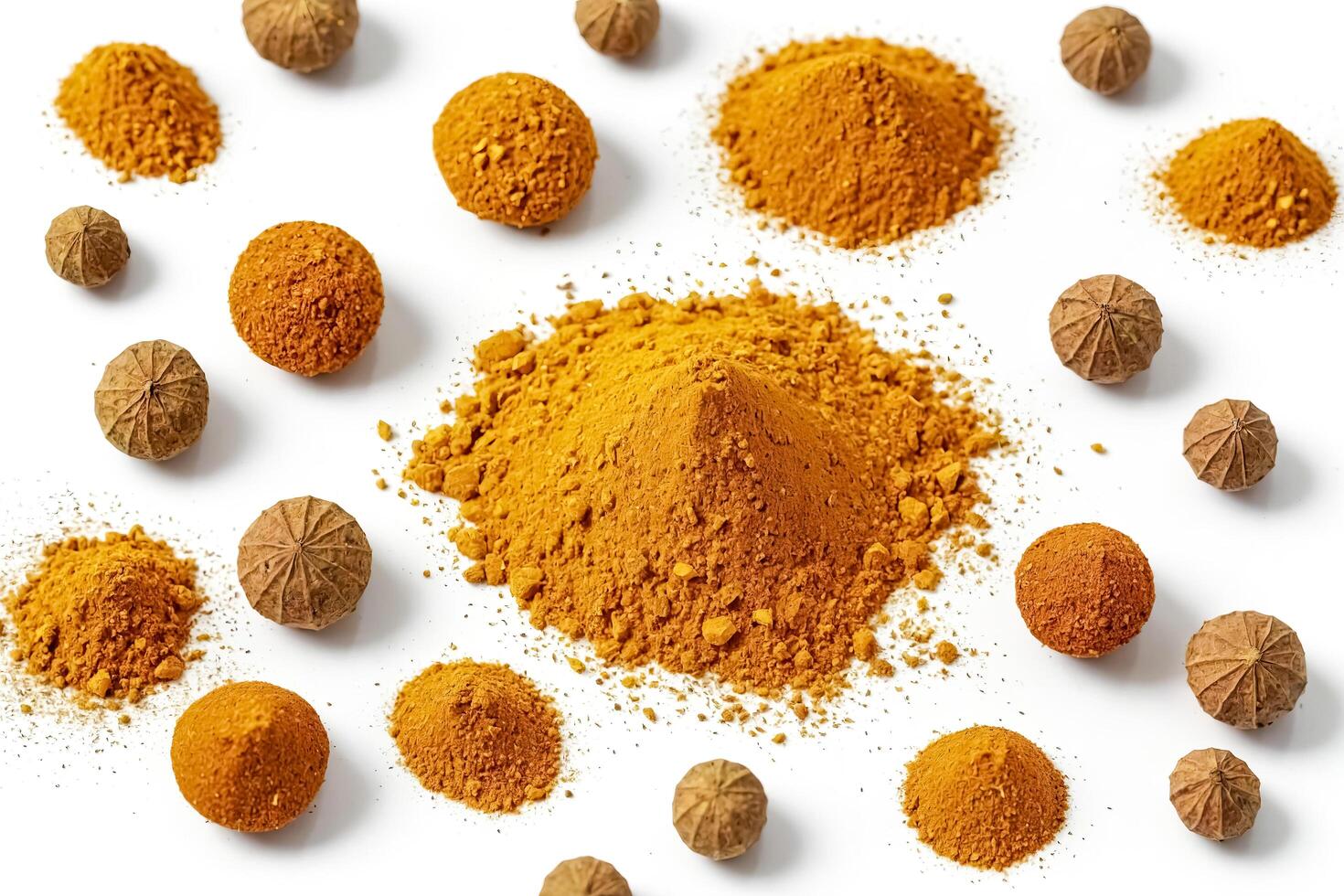 Aromatic Spice Blend with Whole Nutmeg and Ground Turmeric photo