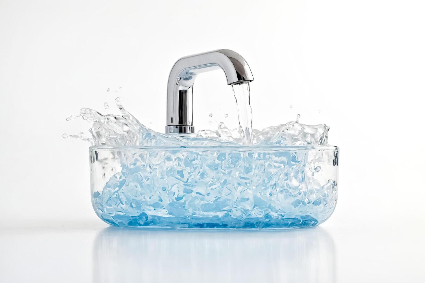 Water Splashing From a Faucet Into a Bowl photo