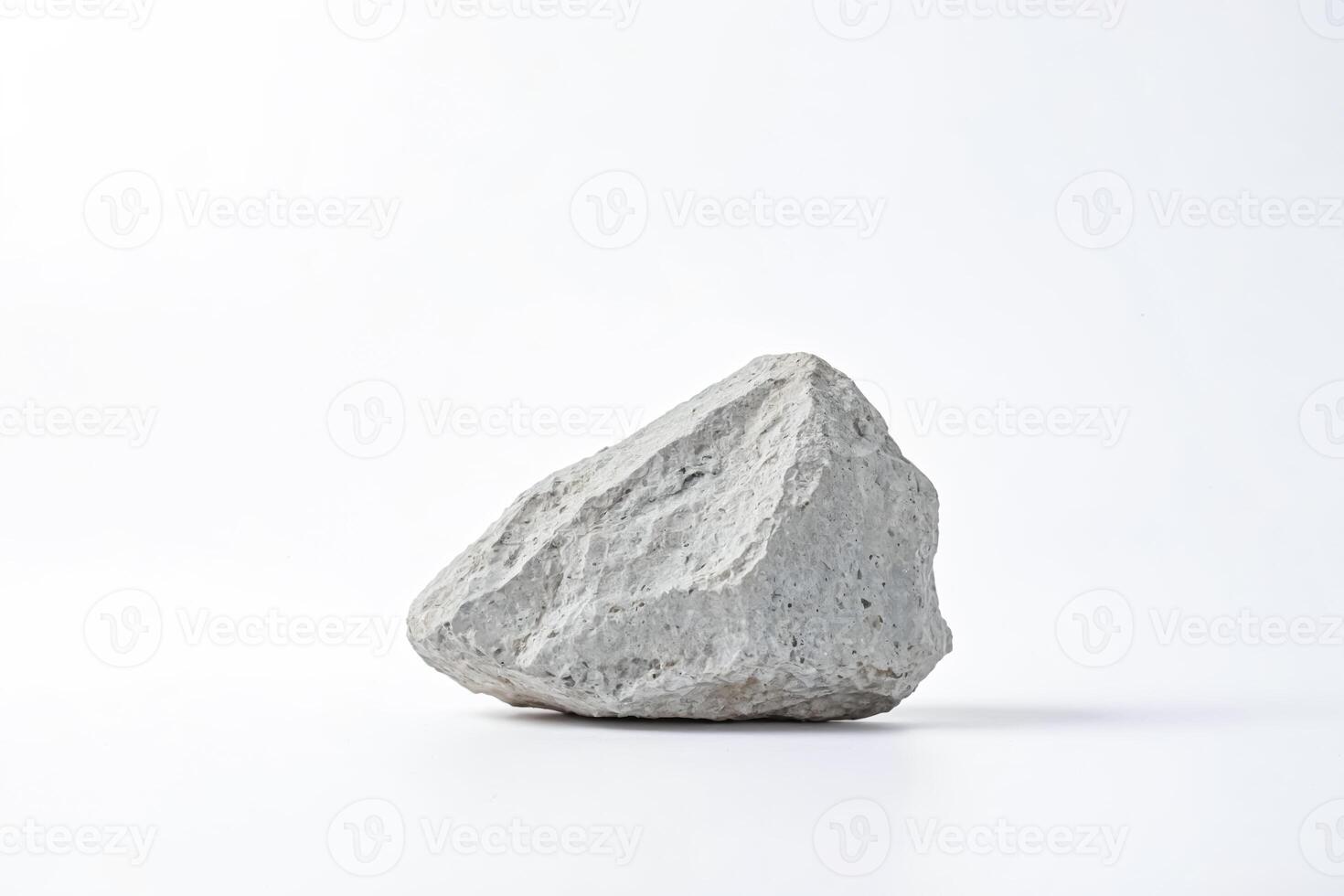 Isolated White Rock on a Blank Background photo