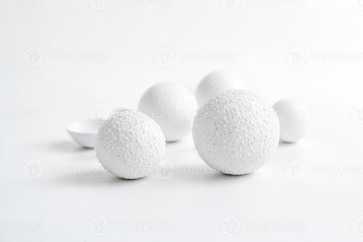 Elegance in Simplicity Textured White Spheres on a Minimalistic Background photo