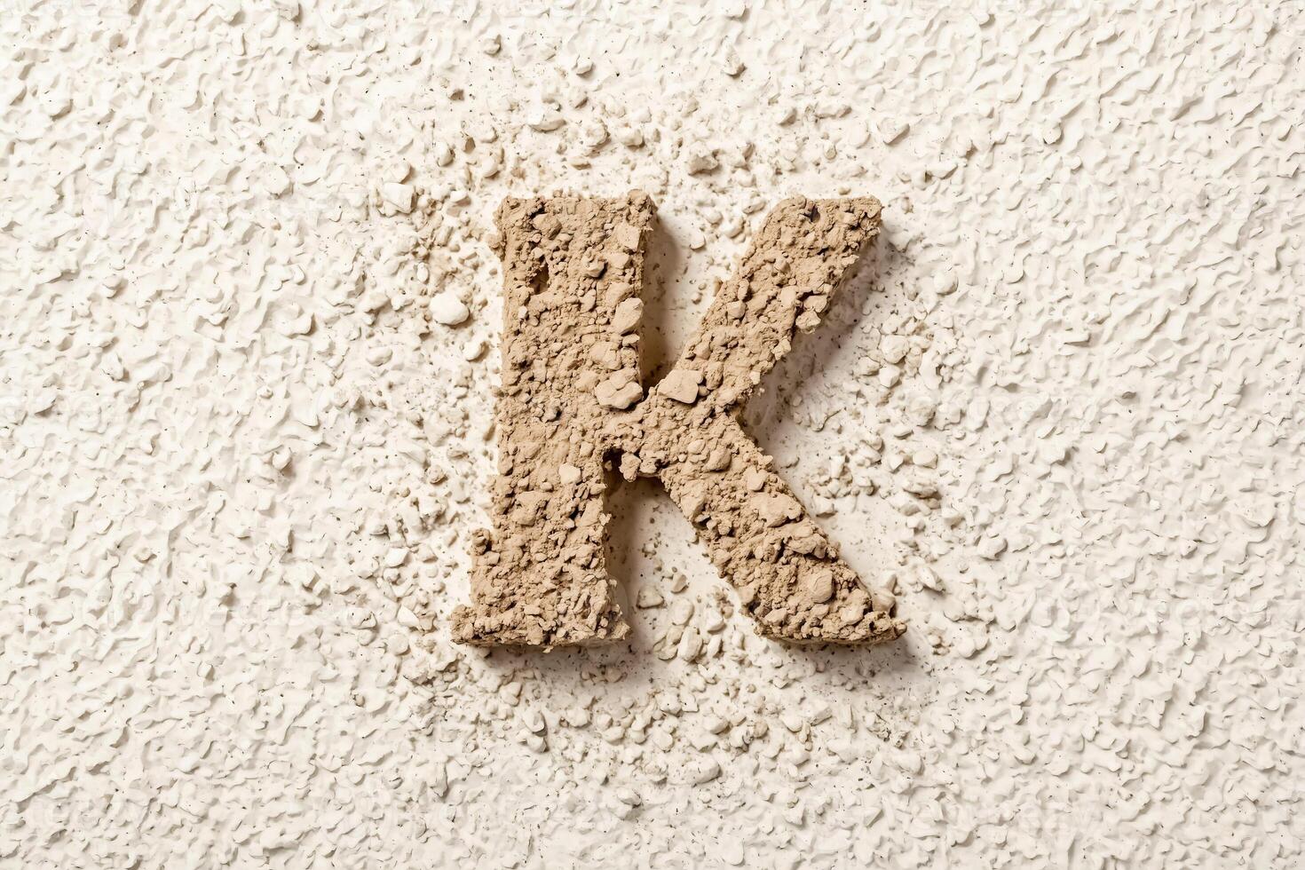 Letter K made of rough texture photo