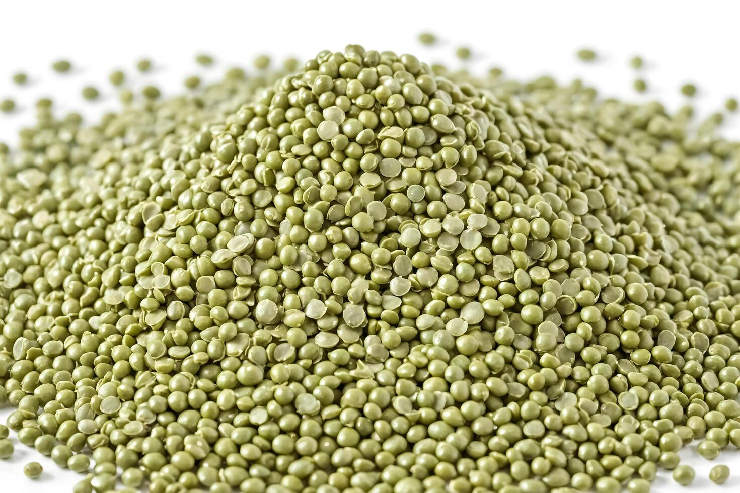Green Split Peas Isolated on White Background photo