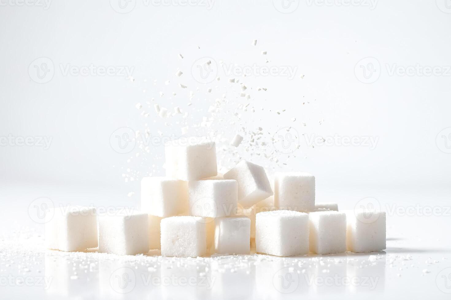 White Sugar Cubes Exploding photo