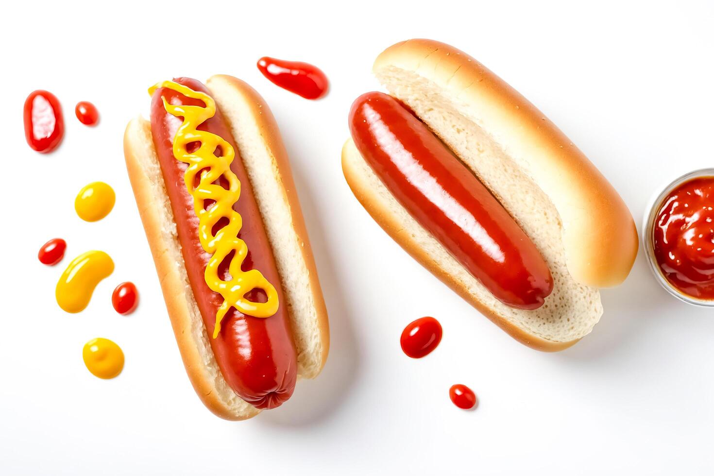 Hot Dog with Mustard and Ketchup photo