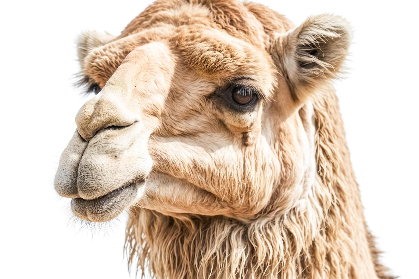 Close-up of a camel's face photo