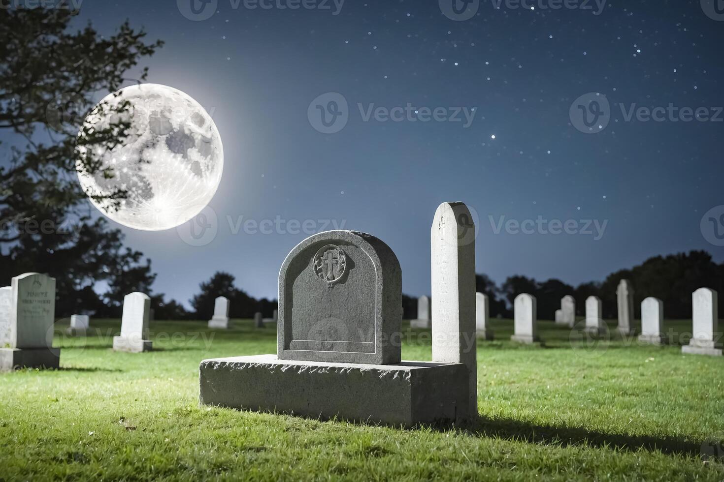 Graveyard at Night photo