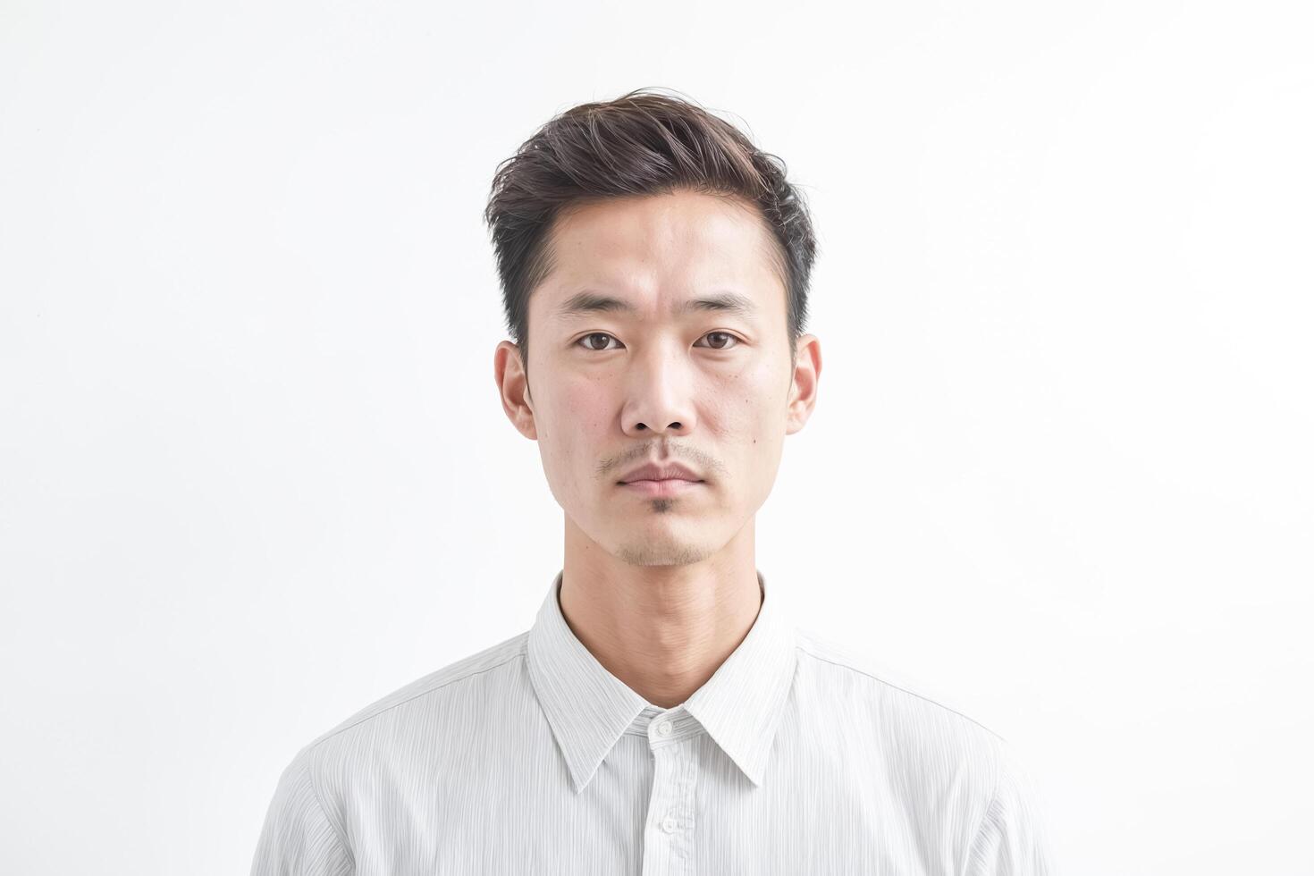 Portrait of a young Asian man with a serious expression photo