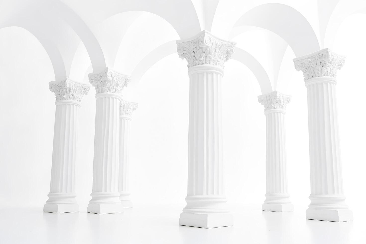 White Columns and Arched Ceiling photo