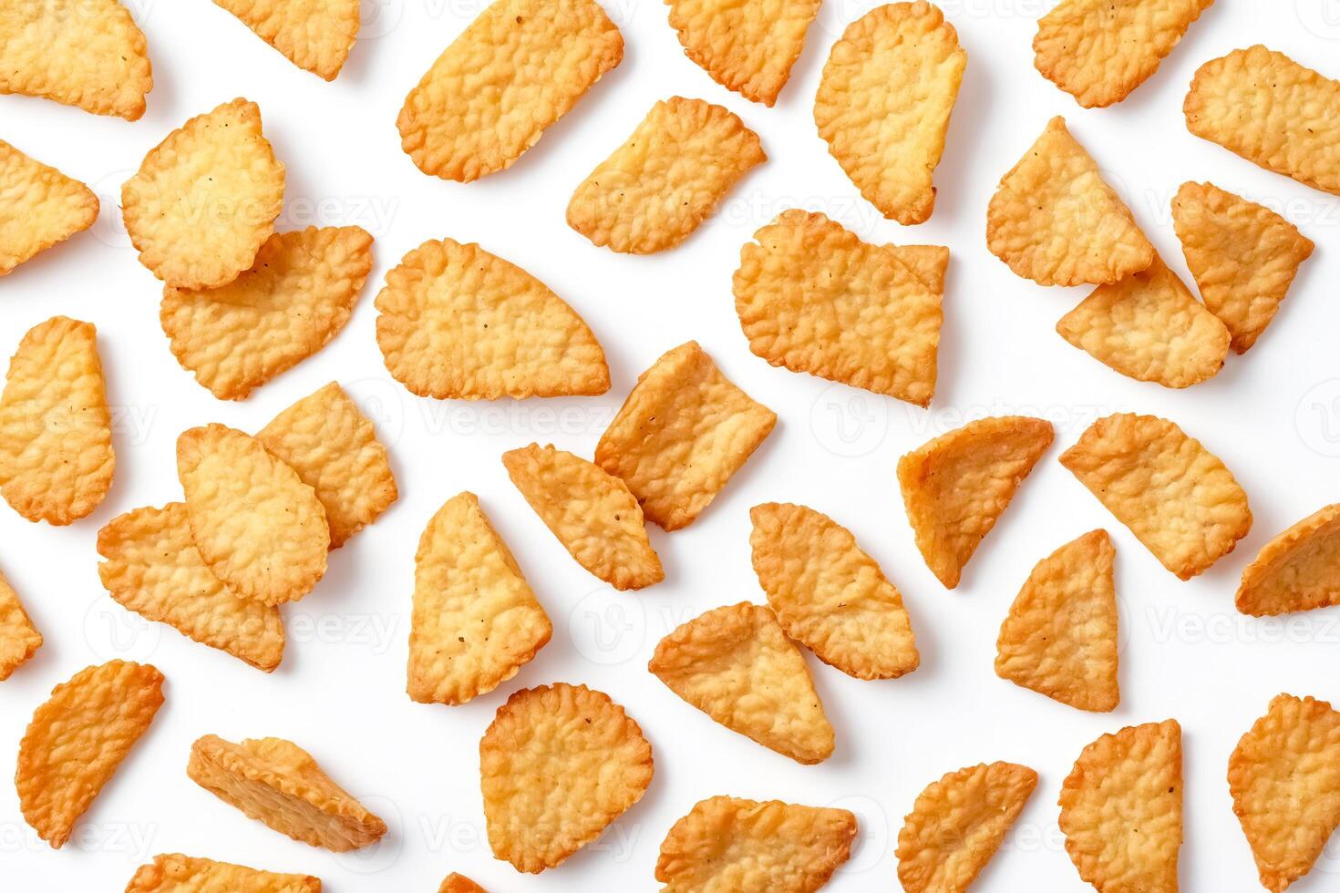 Crispy Rice Crackers Isolated on White Background photo