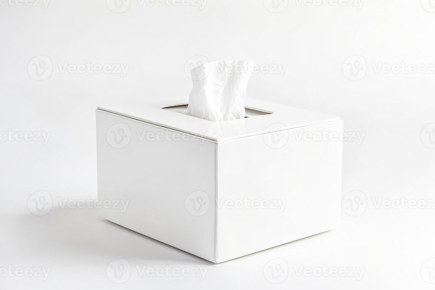 White Tissue Box on White Background photo