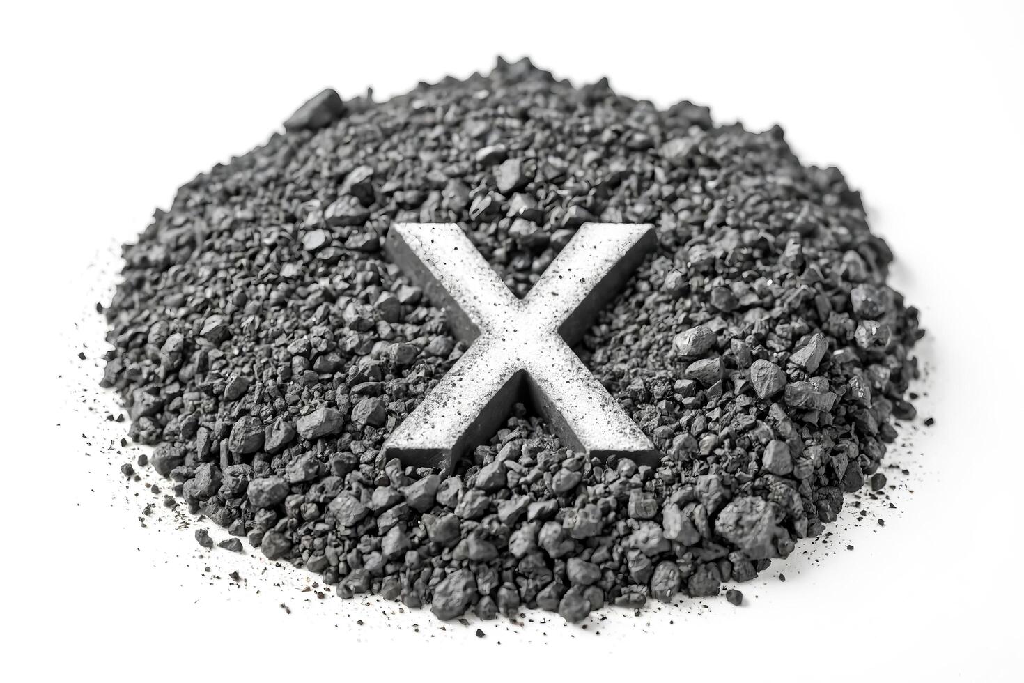 Letter X on a Pile of Gravel photo