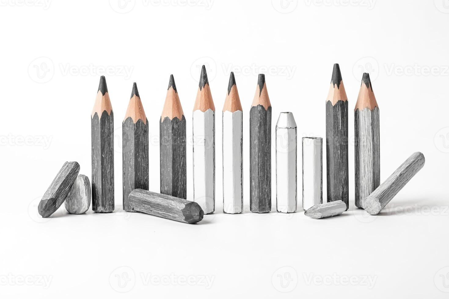 Graphite Pencils on White Background photo