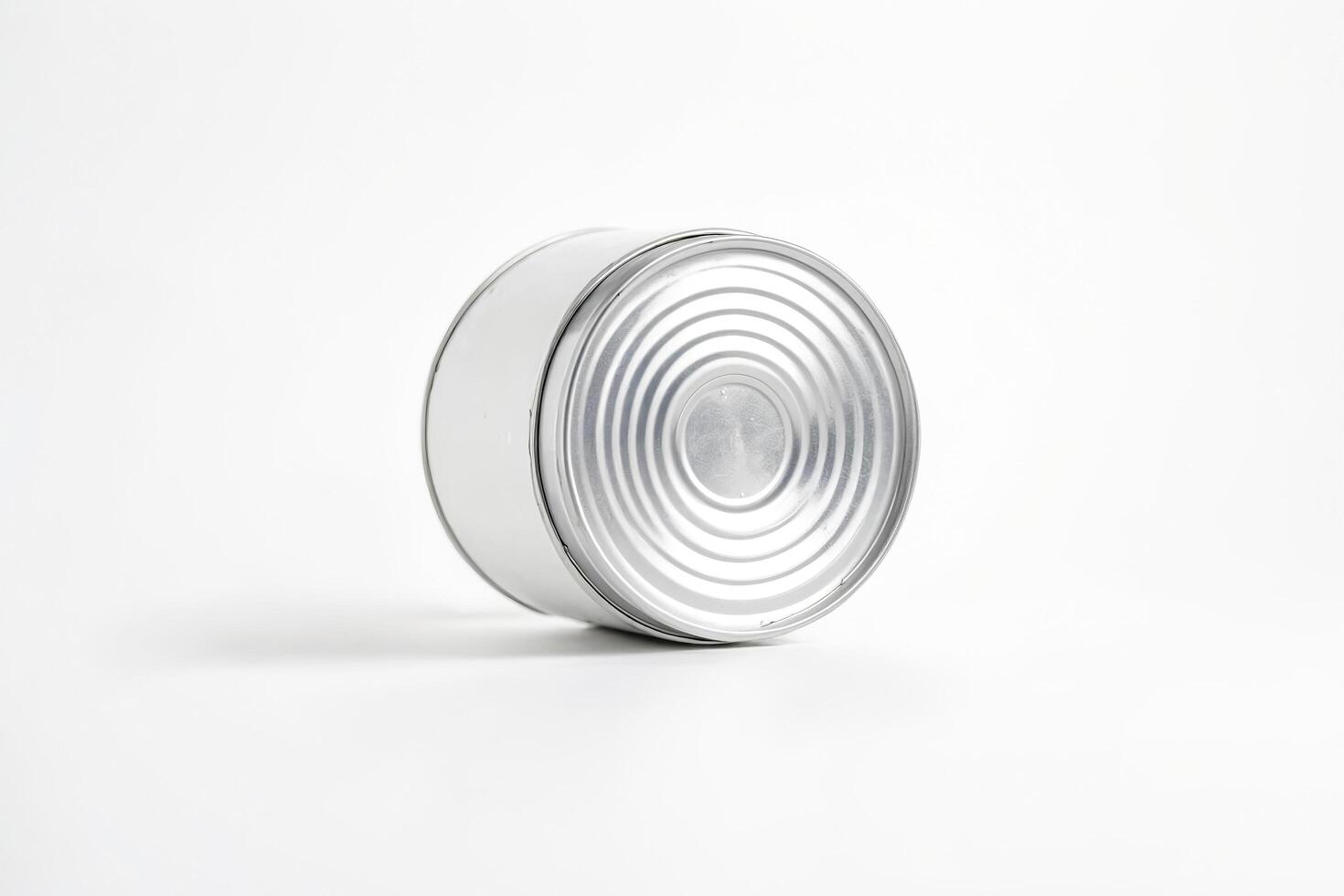 Closed Tin Can On White Background photo
