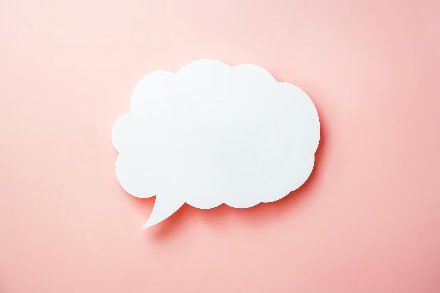 White Speech Bubble on Pink Background photo
