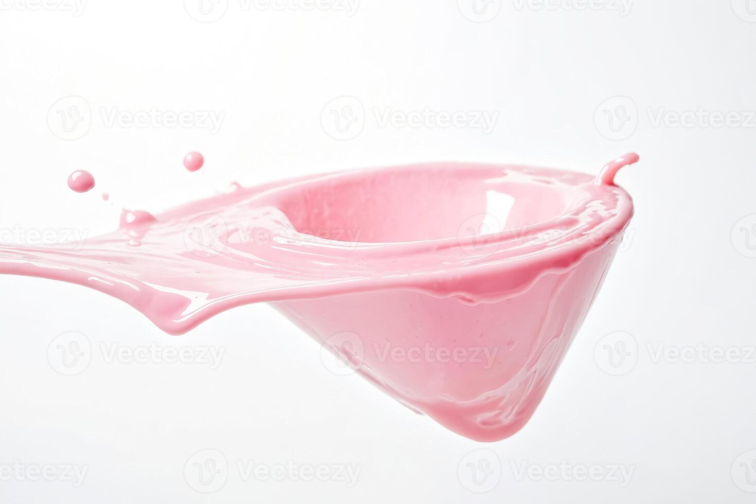 Pink Liquid Splashing and Creating a Unique Shape photo
