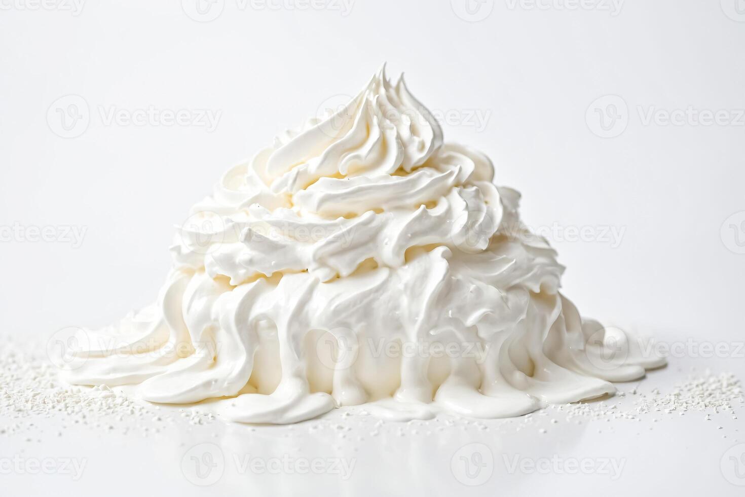 Whipped Cream Swirl on White Background photo