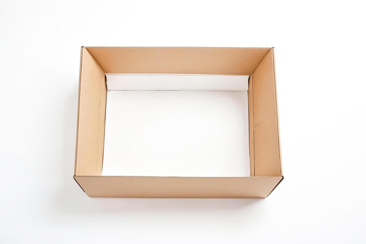 Empty Cardboard Box Isolated On White Background photo
