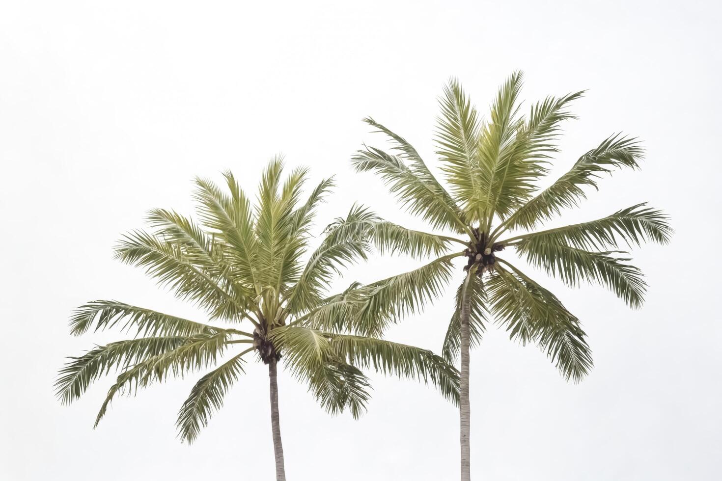 Twin Palms Against a Clear Sky photo
