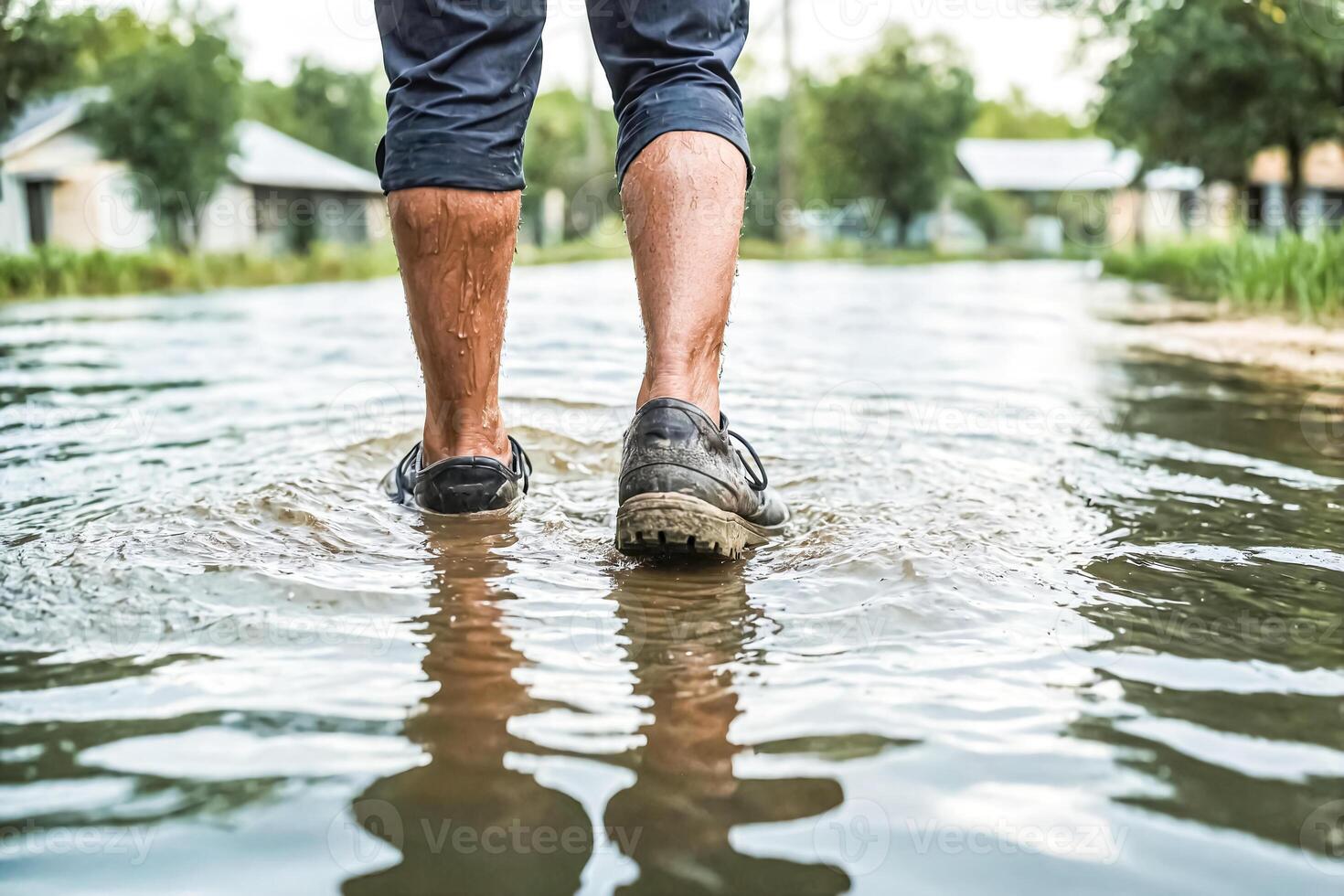 Resilience Amidst the Flood A Journey Through Submerged Streets photo