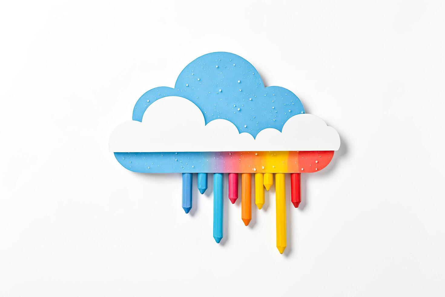 Colorful Crayons Raining From a Cloud photo