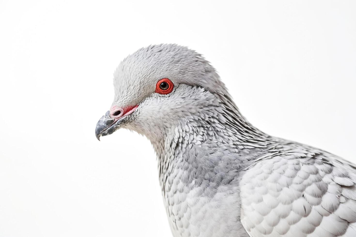 Close-up of a Gray Pigeon with Red Eyes photo