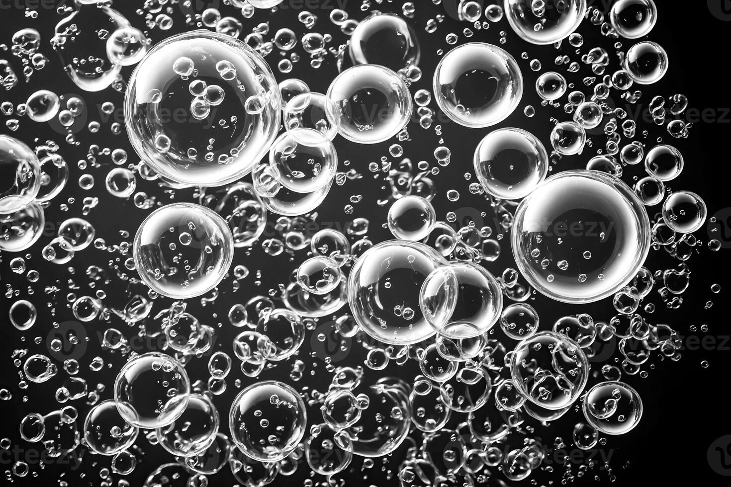 Abstract Black and White Bubbles photo