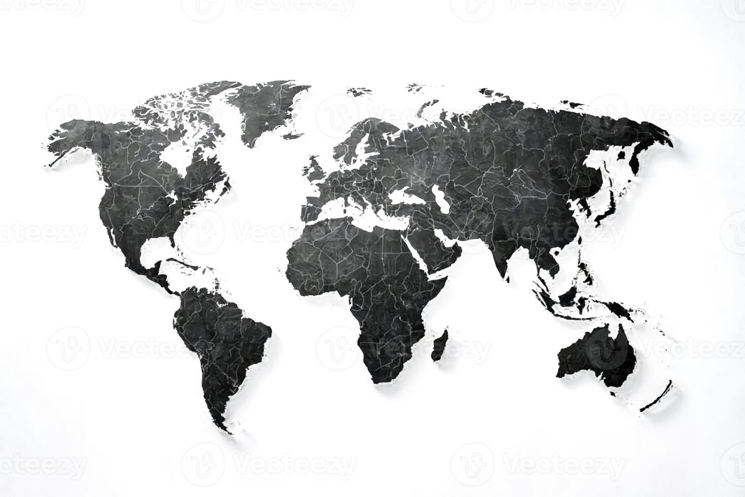 World Map in Black and White photo